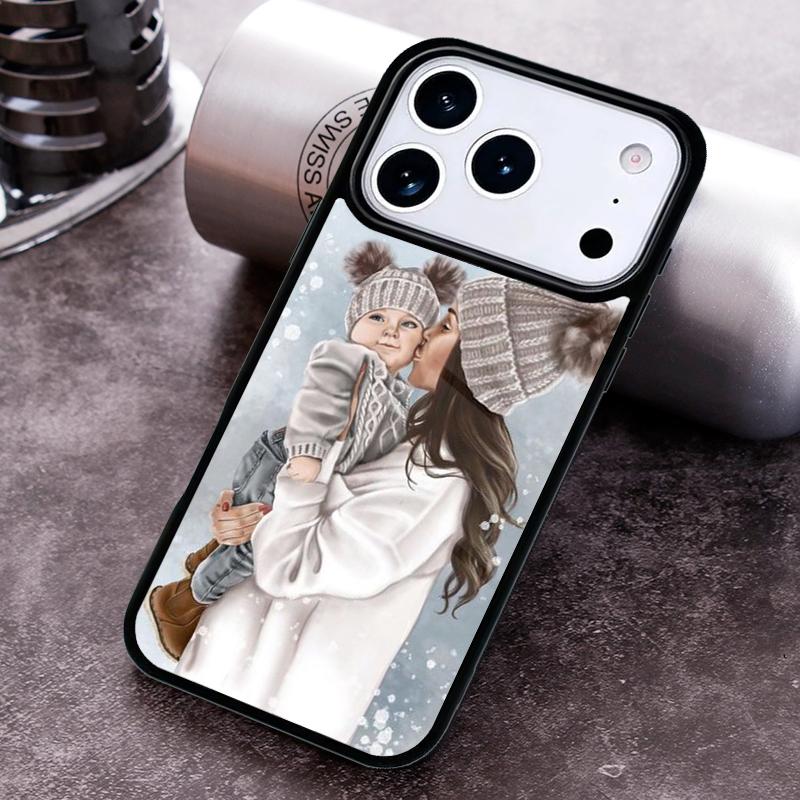 Mom Daughter Girl Son Dad Phone Case for iPhone 17 16 15 Pro Max Air 14 13 12 11 Plus Shockproof Capa Cover