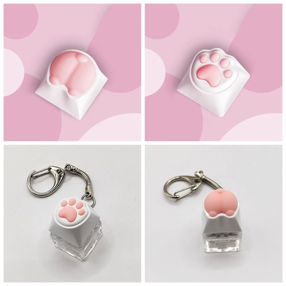 Cat Paws Corgi Buttock Pink Cat Claw Keycap Key Chain  Mechanical Keyboard