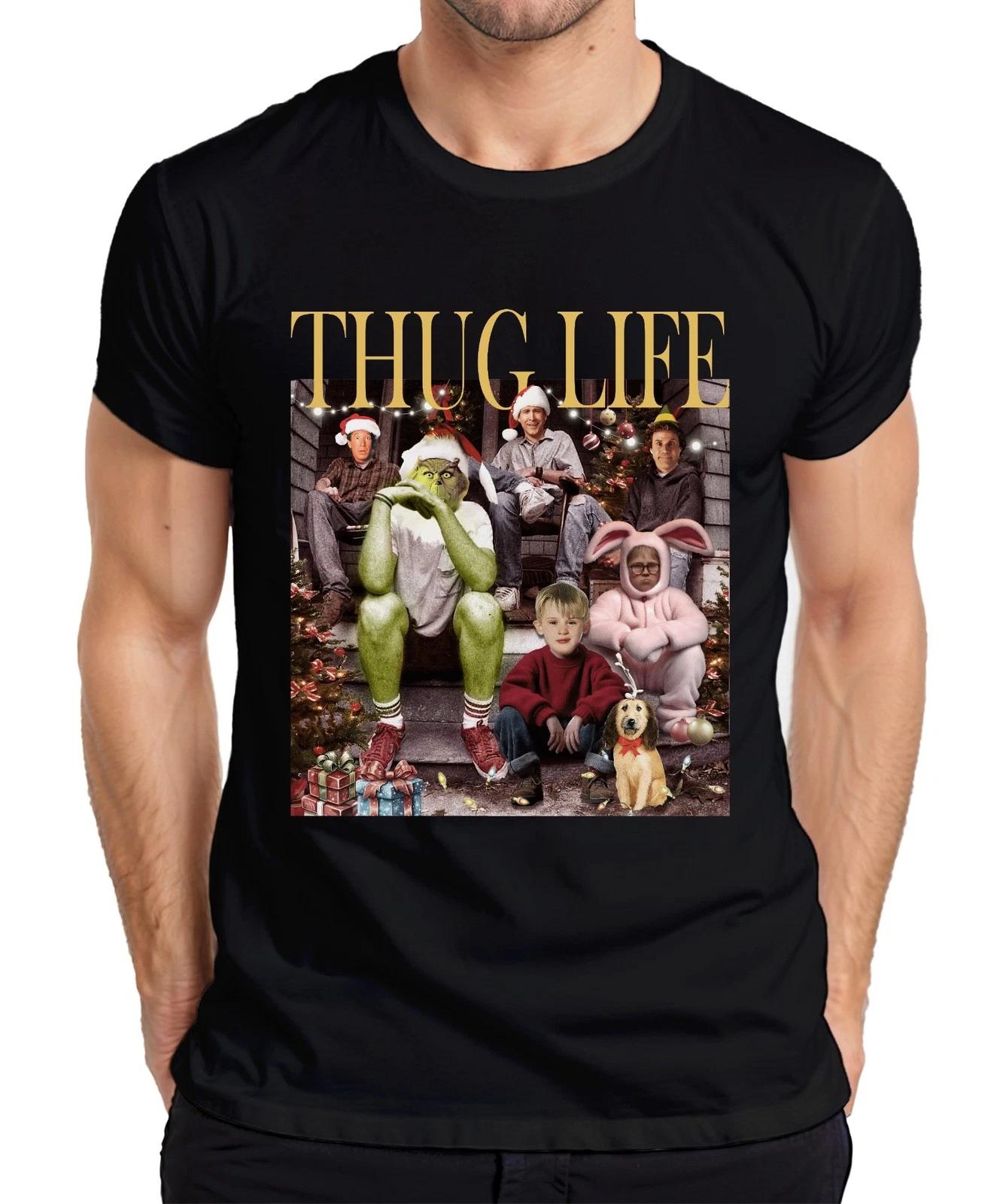 Thug Life Grinch Kevin Allein Zuhause - Weihnachten Christmas Xmas Herren T-Shir XL