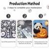Halloween Pearl Painting Handmade Diy Art Panda Pumpkin Lantern Pearl Home Decoration Painting