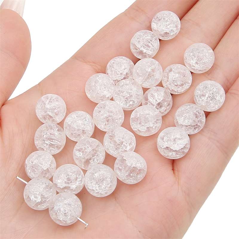 8-14mm Whtie and Random Mixed Crackle Acrylic Beads Spacer Ball Beads for DIY Bracelet Fashion
