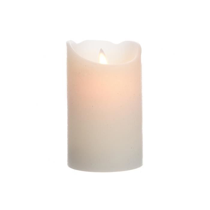 Bougie Led - GENERIQUE - Ø7,5x12,5cm - Couleur Blanche - Lumière Blanche Chaude - Minuterie 6h