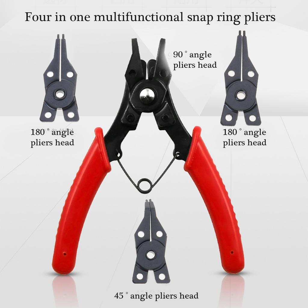 4 In 1 Snap Rings Pliers Plier Set Combination Retaining Clip Jewelry Circlip Pliers Internal External Rings Remover