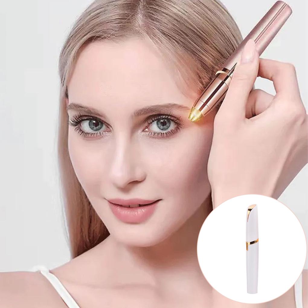 Electric Eyebrow Trimmer Facial Hair Removal Epilator Household Washable Battery Operated Brows Remover