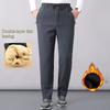 Cotton Trousers Men's Plus Velvet Thickened Loose High Waist Dad Winter Lamb Velvet Men's Warm Pants