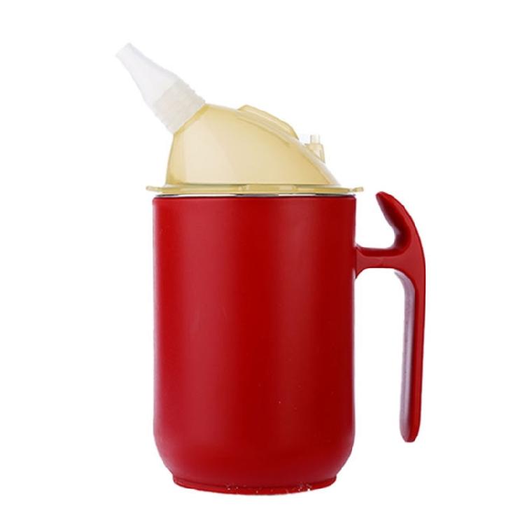 

Лікарняна чашка для годування 400 мл, герметична конструкція, чашка-соломинка для густих рідин, для літніх людей, дітей, з протиковзкою ручкою, сталева з кришкою червоний/багряний