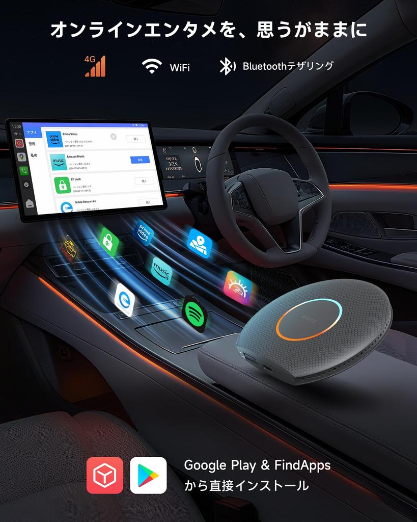 CB6 Ai Box CarPlay Wireless Ai 2025 Upgraded Wireless Plug and Car TV Watch Netflix in the Watch YouTube on Car Android 4G LTE SIM Approval Box,