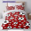Black White Soccer Ball Pattern Red Background Print 3 Pieces Duvet Cover Set Football Sports Bedding Bedroom Home Decor Without Pillow Core Comforter