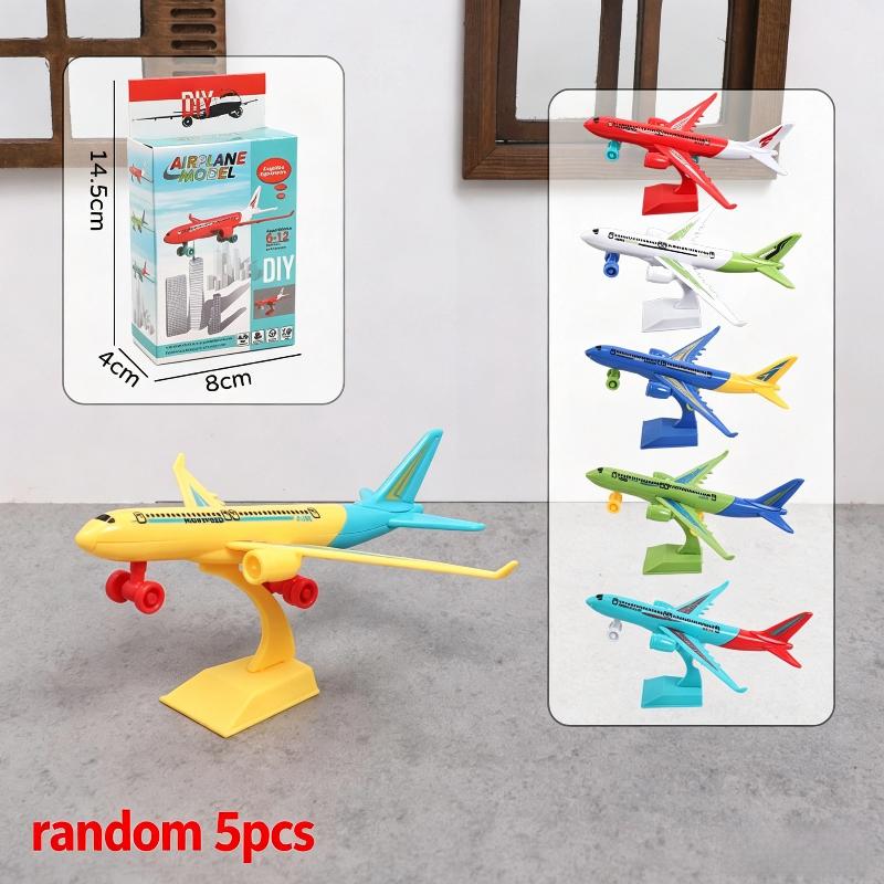 1/3/5Pcs Plastic Aircraft Ornament Diy Assembled Airplane Model Toy Color Random For Kids Children Education Collection Gift