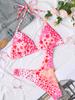 Floral Tie Triangle Cup Sexy Bikini Two Piece Set Elegant Vacation Wear