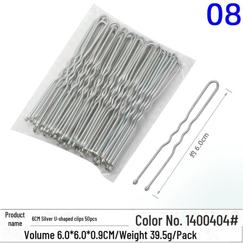 Multicolor Black Wave Hair Clips: One-Line, U-Shaped, Gold & Silver, Steel, Ball Head, Hairpin Set