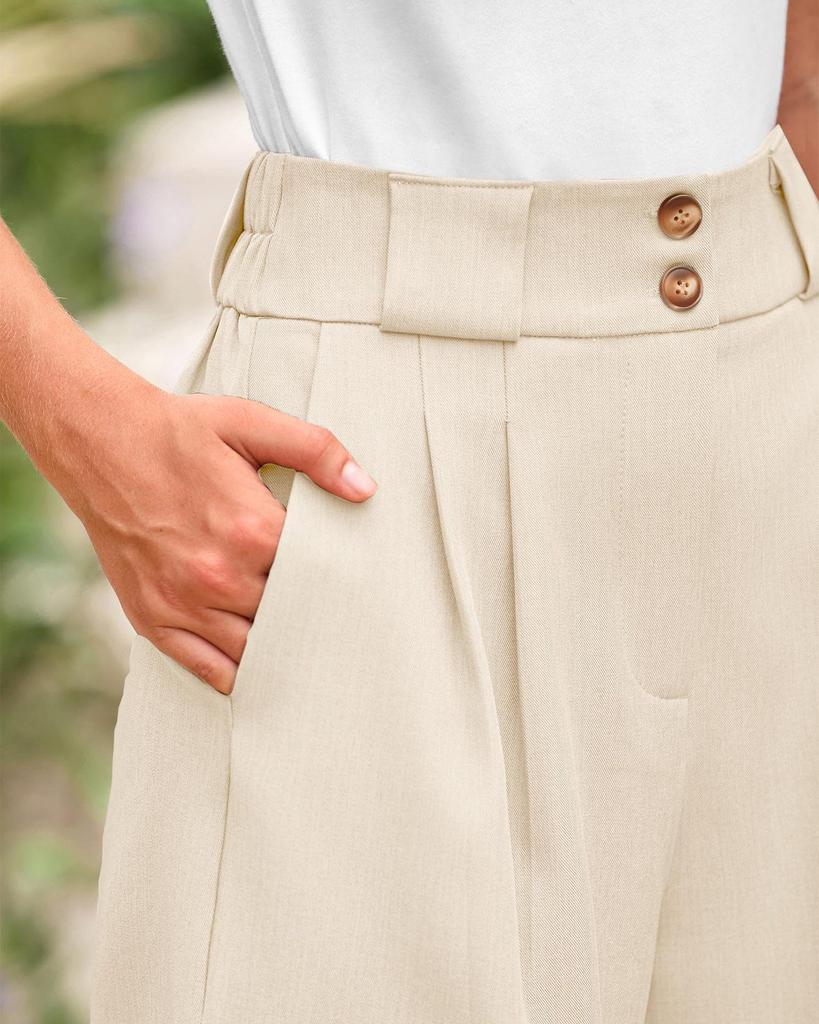 High-Waisted Fashion Casual Solid Color Shorts with Pockets for Women - Summer 2025 Collection