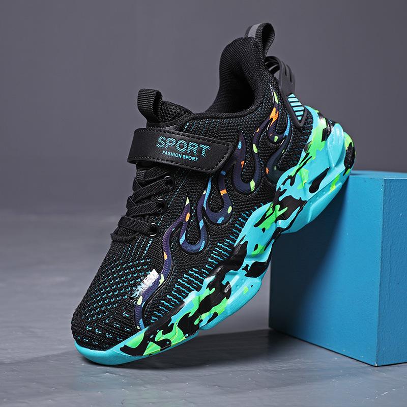 2025 summer new middle-aged and older children boys children's sports shoes running shoes mesh breathable non-slip running shoes