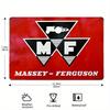 Vintage kovový nástěnný umělecký znak Massey-Ferguson - Retro červeno-černý design traktoru - Rustikální dekorace pro pánský koutek, bar, garáž nebo farmu