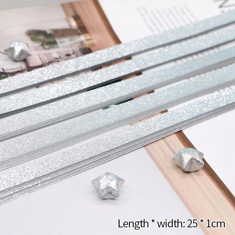 Thickened Glitter Powder Handmade Origami Quilling Star Paper Mixed Color Paper Stripes For Kids Children Diy Crafts Paper