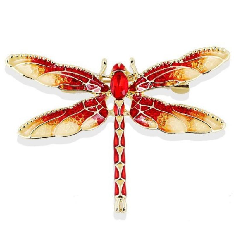Fashion Crystal Vintage Dragonfly Brooch Large Insect Brooches for Women Pins Wedding Jewelry Accessories