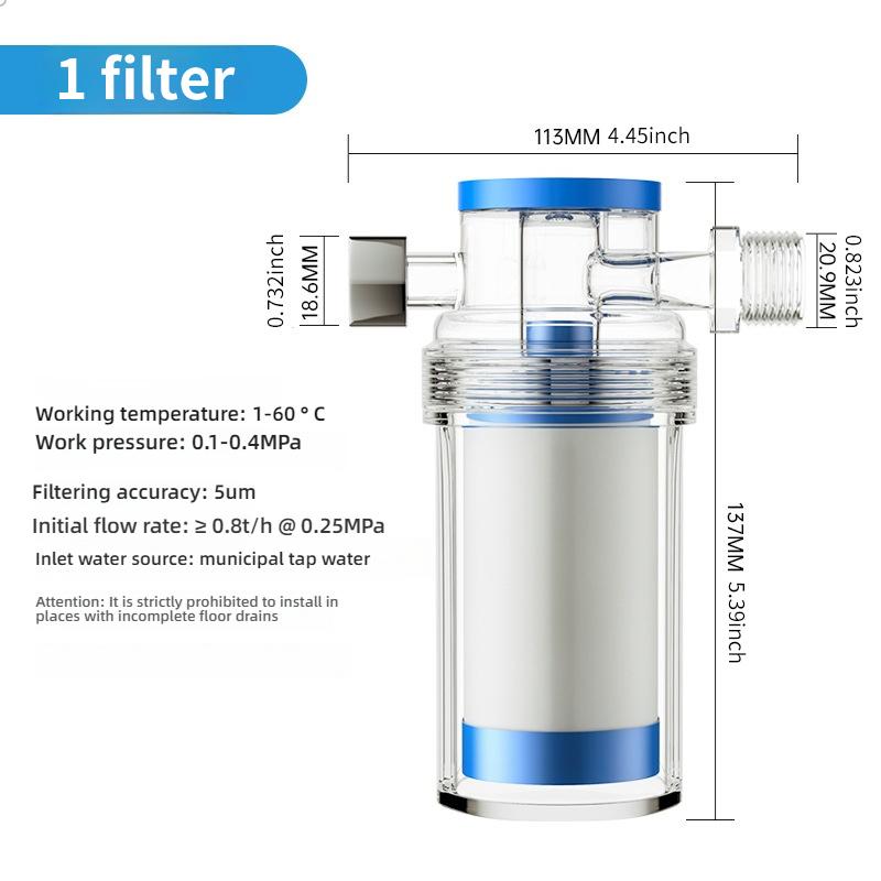 Purifier Household Water Filter Anti-Rust Sediment Impurities for Washing Machine Water Heater Shower Front Tap