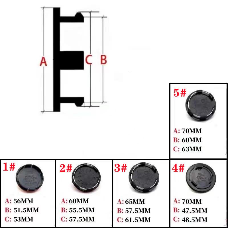 4pcs Car Refit Wheel Center Hub Caps Cover Badge Logo Car Accessories