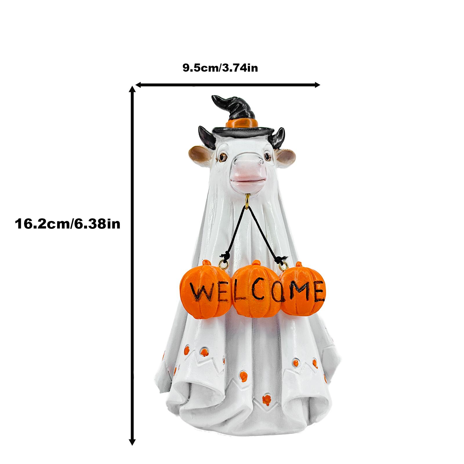 

Creative Cute Ghost Statue Puppy Kitten Duck Calf Resin Figurines Halloween Decoration Hanging Ornaments Home Party Decor Crafts