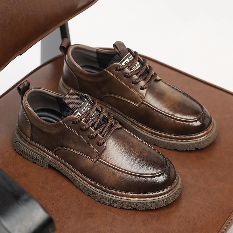 

Мужская обувь ручной работы из натуральной кожи, мужские оксфорды, универсальные мужские кроссовки на шнуровке, стильная повседневная обувь высокого качества для мужчин 45 коричневый