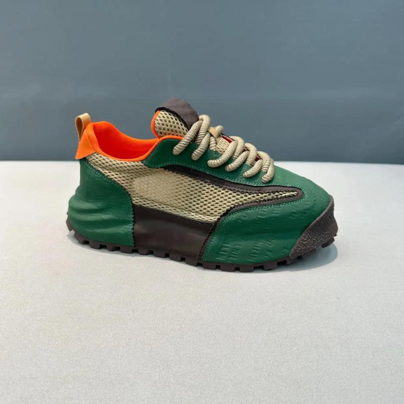 

Мода 2025 Новые мужские кроссовки высокого класса Сетчатые дышащие уличные кроссовки на толстой подошве для увеличения роста Студенческая повседневная обувь 42 зелёный