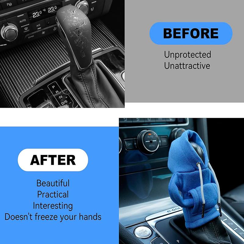 Hoodie Car Gear Shift Cover Hoodie Car Gear Shifter Protective Cover, Automotive Interior Cute Gadgets Car Accessories and Decorations