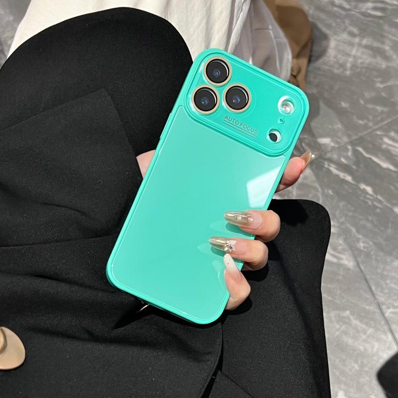 

Ice Feel Glass Case for iPhone 17 Pro Max with Full Lens Protection & Advanced Anti-Drop Cover iPhone 13 Pro Max светло-синий