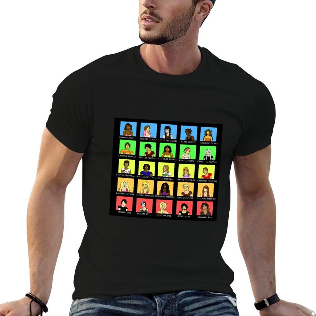 Lawful Good Chaotic Evil Original Character Template Tshirt Thanksgiving Casual Tee