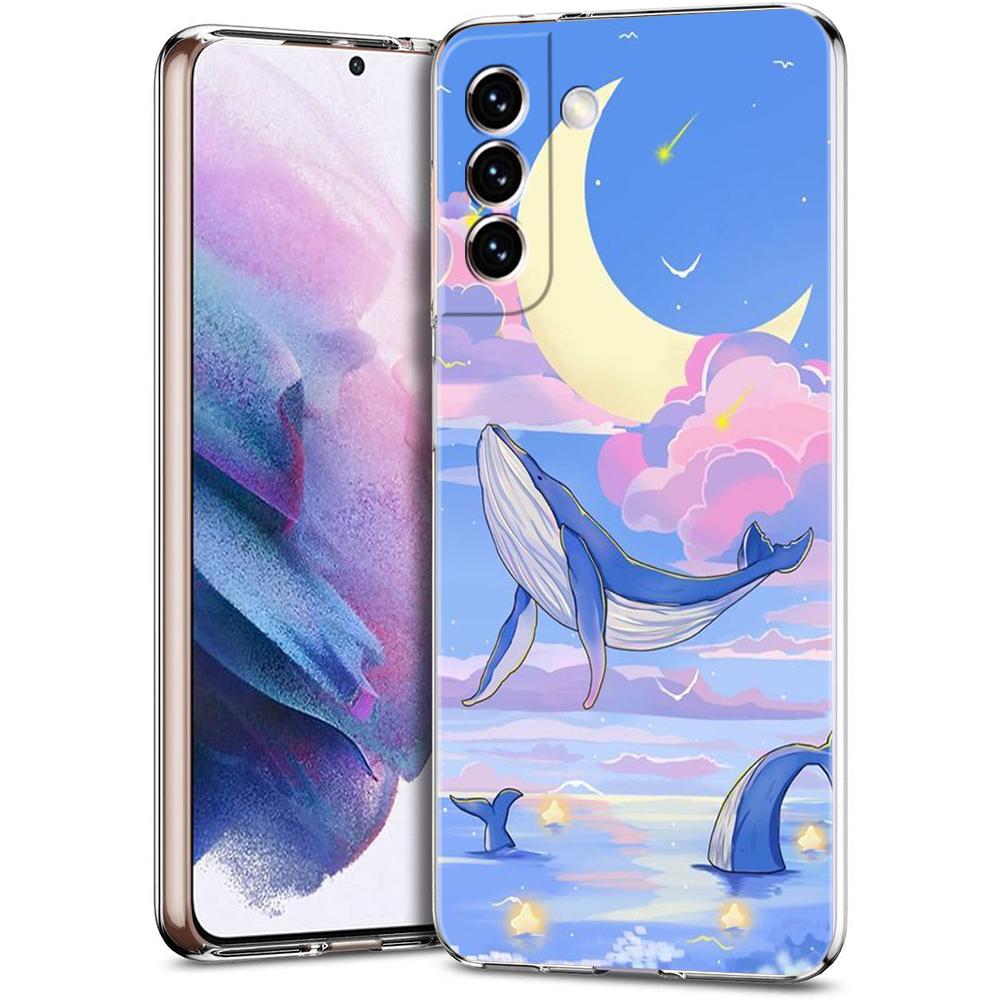 Phone Case For Samsung Galaxy S24 Ultra S23 FE S22 S20 S21 5G S10 S9 Plus S10E S8 Clear Orca ocean lovely killer whale Cover
