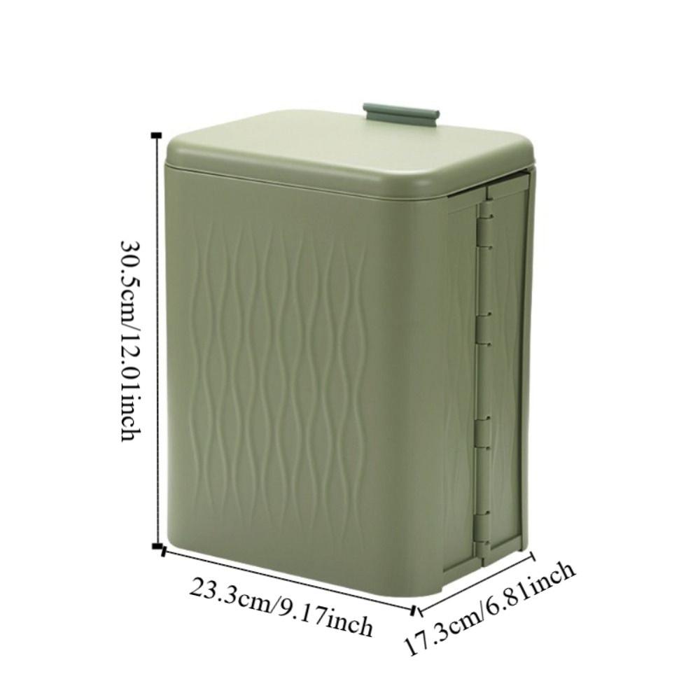 12L Kitchen Garbage Bin Space Saving Plastic Folding Waste Bin Odor Control Detachable Hook Toilet Paper Basket Household Use