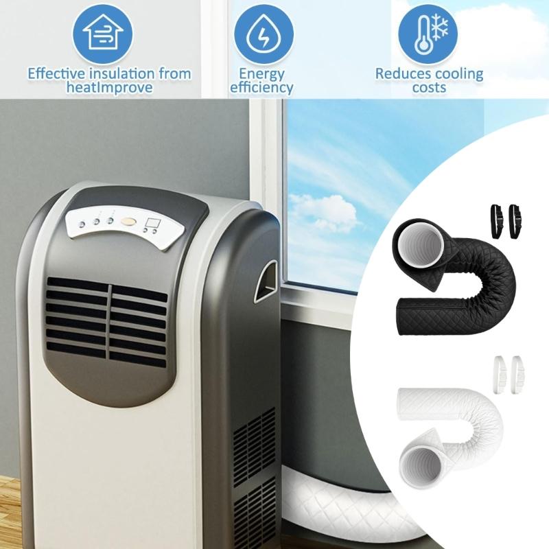 Portable Air Conditioning Duct Insulation Sleeves With Fastening Bands For Easy Installation And Temperature Management