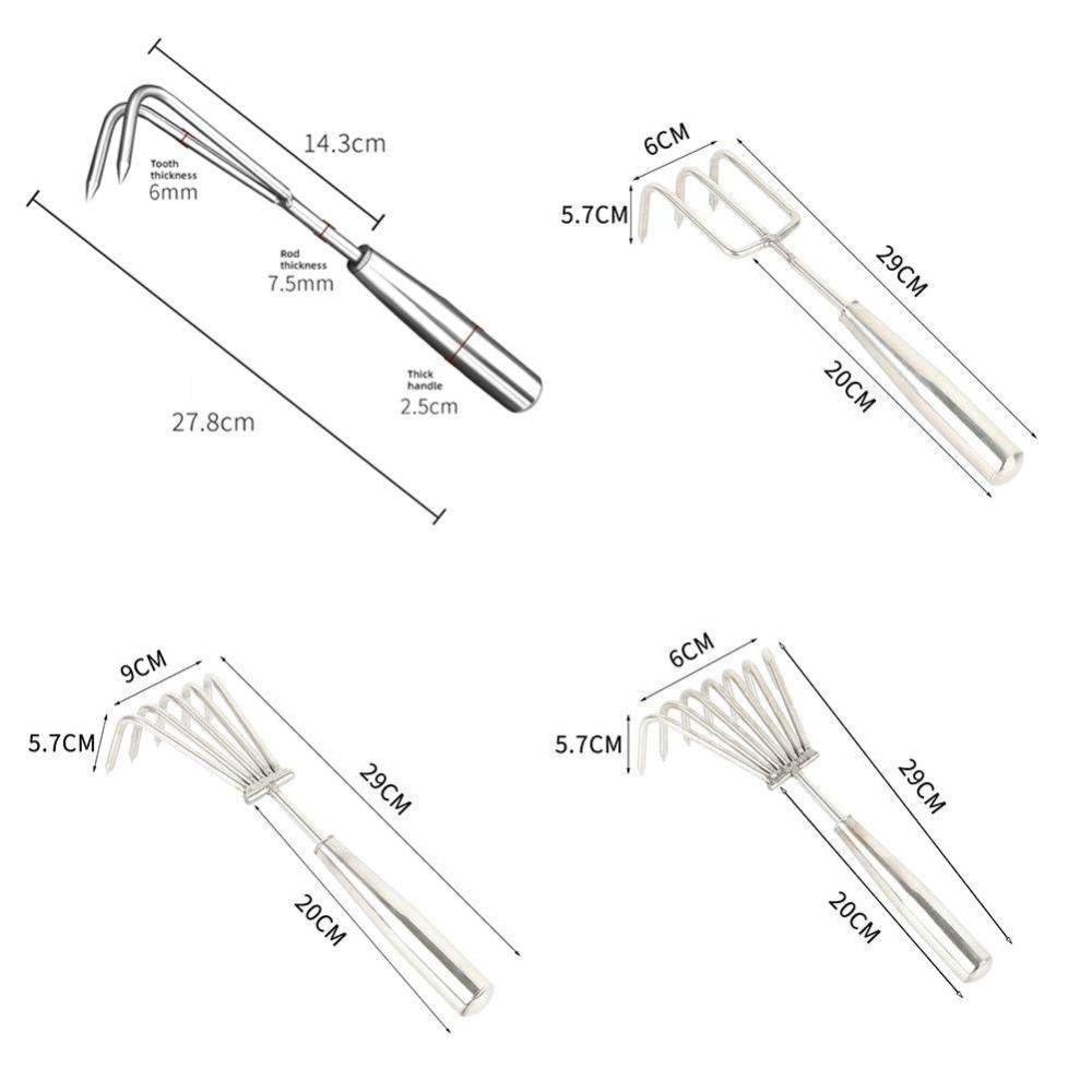 Ulepszona stal nierdzewna do wyrywania chwastów Kute grabie ogrodowe do spulchniania gleby i usuwania chwastów
