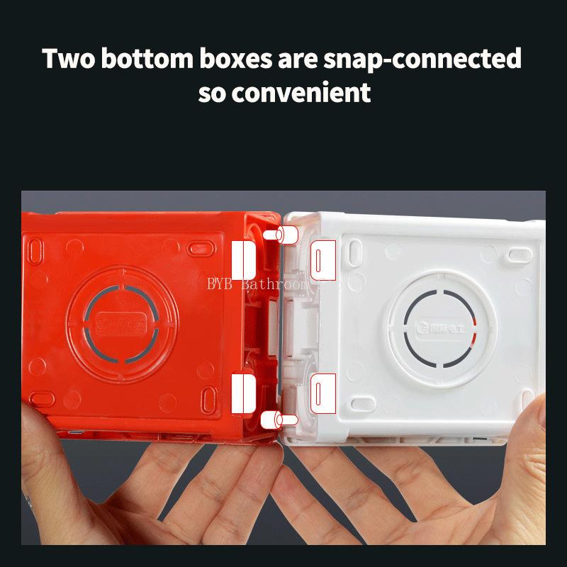 Switch Socket Box Atlectric Mounting Cassette Junction Hidden Concealed Internal Mounting Wall Box Cassette Type 86mm White