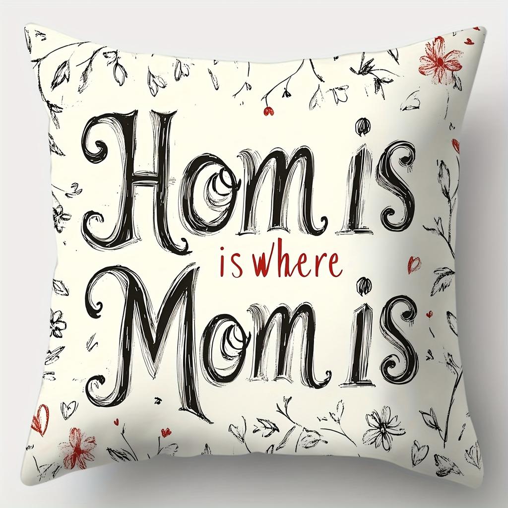 4pcs Set, Mother's Day Pillowcase, Love Crown Pillowcase, 17.7 Inches * 17.7 Inches, Single-sided Printing, Mother's Day Decorat