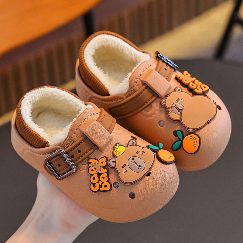Autumn and Winter Children's Bags and Cotton Shoes for Boys and Girls, Middle-aged and Older Children, Home Children's Cotton Slippers