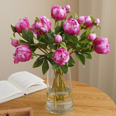 European-Style Simulated Peony Flower 2 Head Fake Peony Bouquet  Flower Art Arrangement