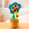 Electric Dancing Sunflower Toy Repeats What You Say Recording Singing Plush Potted Flower Toy Toddlers Educational Interactive Plushie Musical Toy