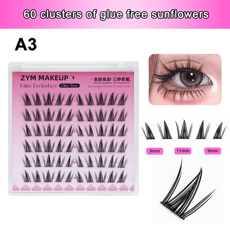 1 Box Self Adhesive Eyelash,Pre Glued Eyelash,Cluster Eyelash,No Need Glue,Easy To Put On, Diy Eyelash Extension