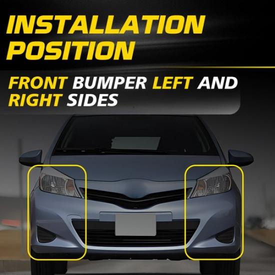 Front Driver & Passenger Bumper Support Bracket Set For  Toyota Yaris