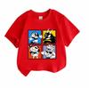 Kids Boys Girls 100% Cotton Crew Neck Short Sleeve T-shirt, Funny Cartoon Game Character Print Casual Soft Breathable Tee Top for Daily Wear