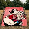 Po-peye And Olive In Action Blanket Flannel Throw for Sofa, Indoor, Camping, Living Room, Office, Chair, And Bed Soft Birthday Gift