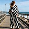 Women's Striped 2 Piece Sets Casual One Shoulder Long Sleeve Top And Pants Matching Set Summer Casual Vacation Lounge Outfits