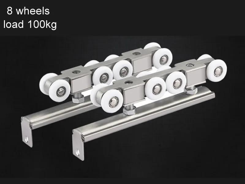 304 Stainless Steel Hardware Slide Doors Pulley,hanger Roller,hanging Rail wheels,High load-bearing,Sliding Door Track Rail