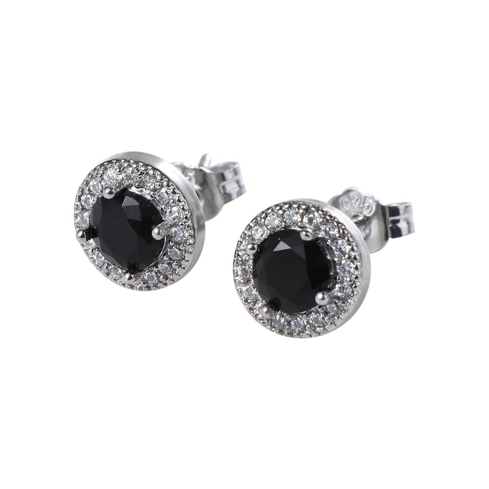 Simple Luxury Mini Vintage Cool Crystal Round Men Earrings Retro Korean Style Ear Stud Man Earrings