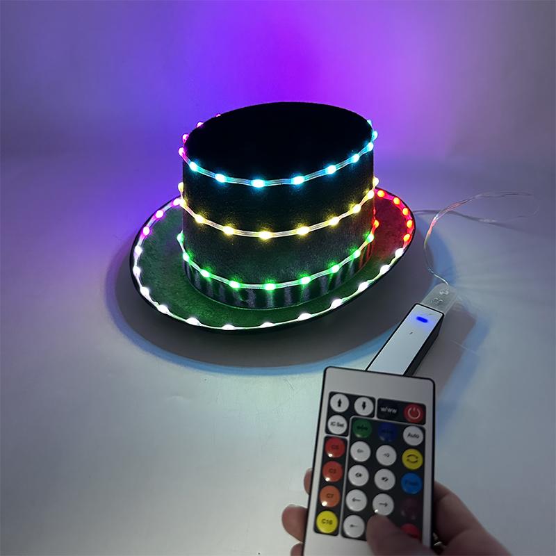 Kreativ LED-hatt som lyser Upplysande LED-hatt för män MJ Dans Cosplay Ljusande Keps Maskerad Scenuppträdande Tillbehör