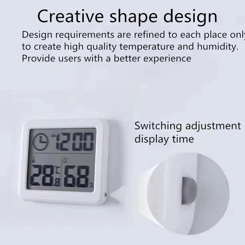 LCD Digitales Thermo-Hygrometer Ultradünn Einfach Smart Home Elektronisches Digitales Thermometer Hygrometer Wanduhr
