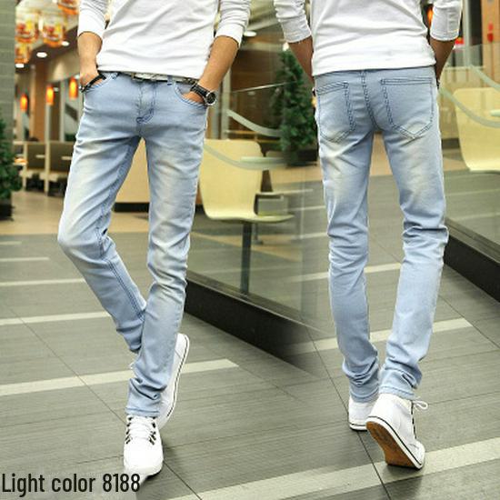 Men's Elastic Slim Fit Jeans - Black, Trendy Long Pants for Spring/Autumn 2022