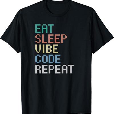 Eat Sleep Vibe Code Repeat Funny Ai Coding Programming T Shirt