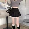 Korean Sweet High Waist College Pleated Skirt for Womenn Lace Preppy Bow Skirt Female A-line Pleated Skirt Y2k