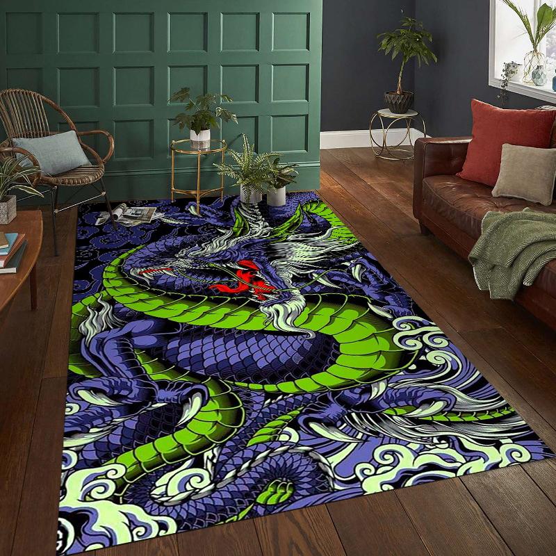 Japanische Kultur Chinesischer Drache Heimdeko Teppiche für Schlafzimmer Quadratische Matten Hotelteppich Wohnzimmer Kinderspielmatten Geburtstagsgeschenke